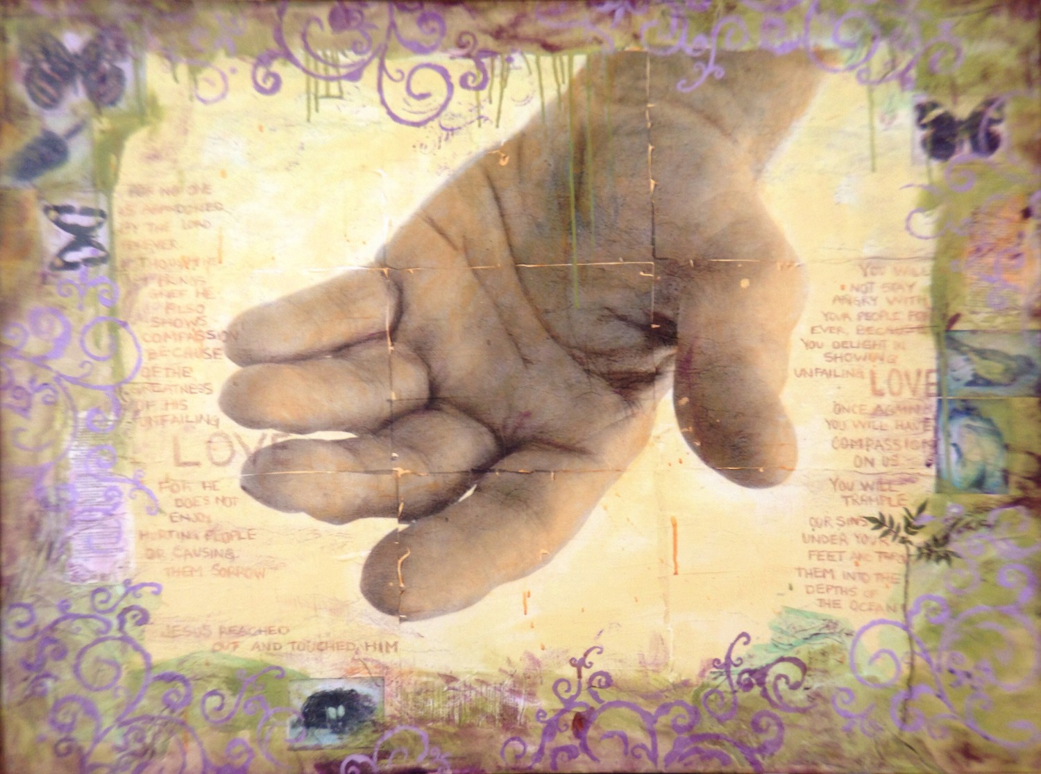Reaching - photo transfers and mixed media on canvas by Judith Monroe