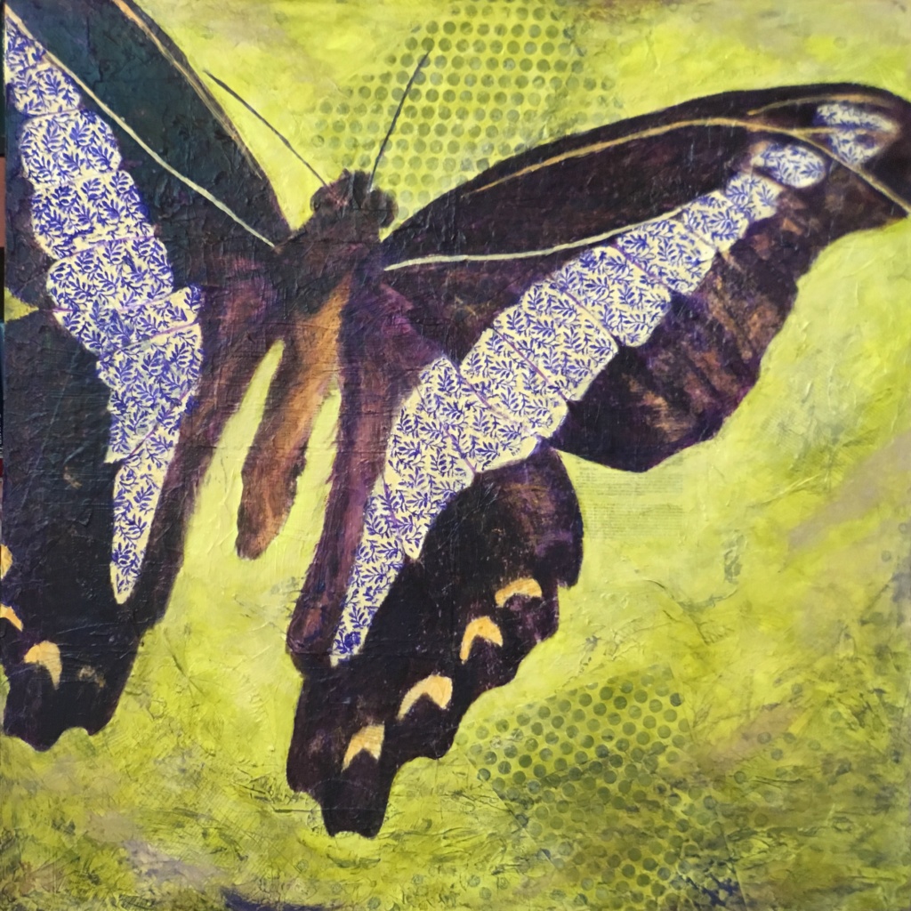 butterfly, mixed media art